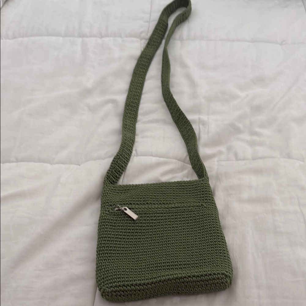 Olive Green Handwoven Crossbody Bag